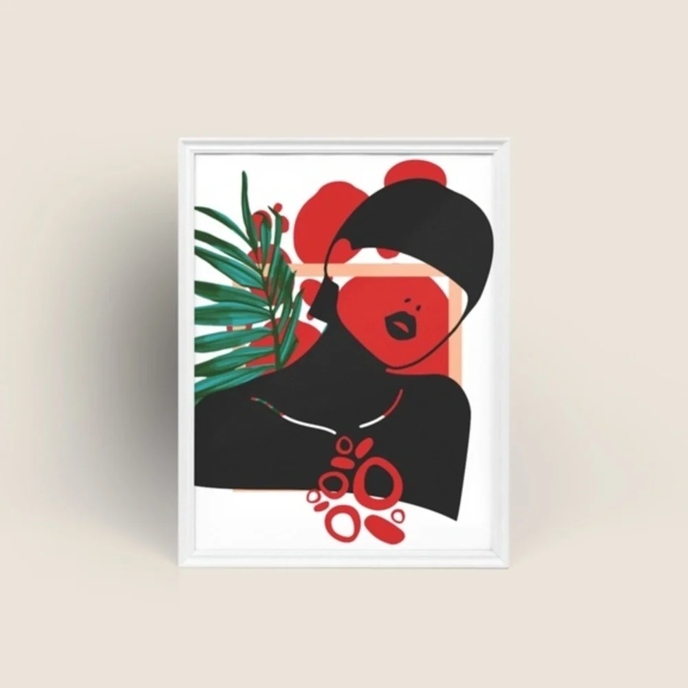 Modern Wall Art Print Tropical Girl Unframed - Picture 6 of 10